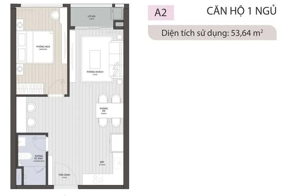 căn hộ 1 phòng ngủ Ambience Võ Nguyên Giáp